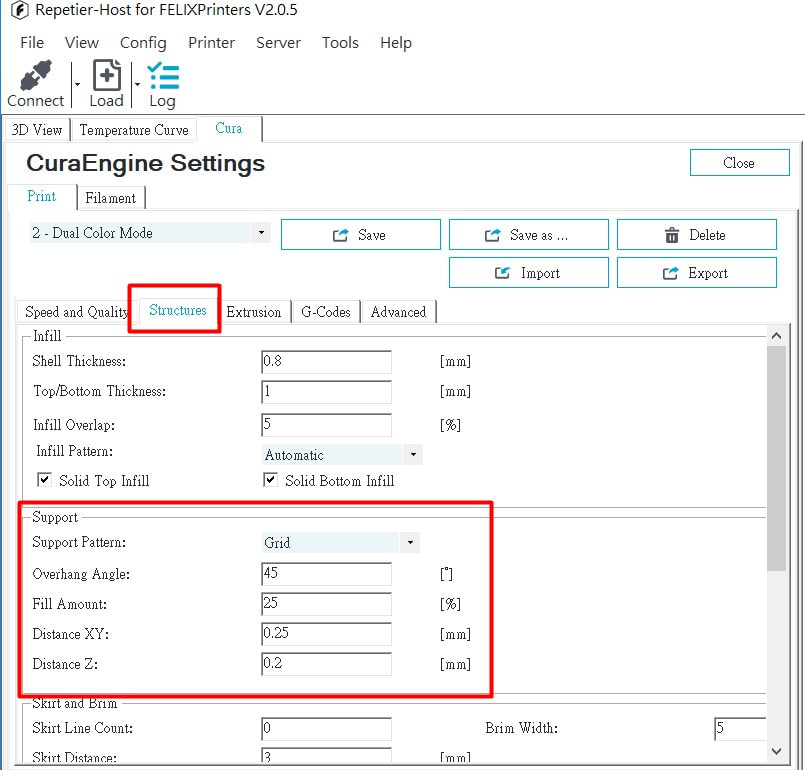 Repetier-Host 3D切片軟件設定支撐1.jpg